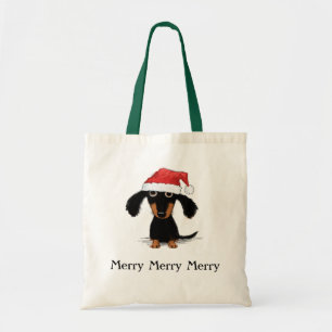 Tote Bag Noël drôle de Noël de chien de saucisse du teckel