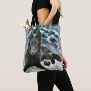 Tote Bag Noël du chien de berge belge