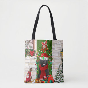 Tote Bag Noël du chien de Terre-Neuve