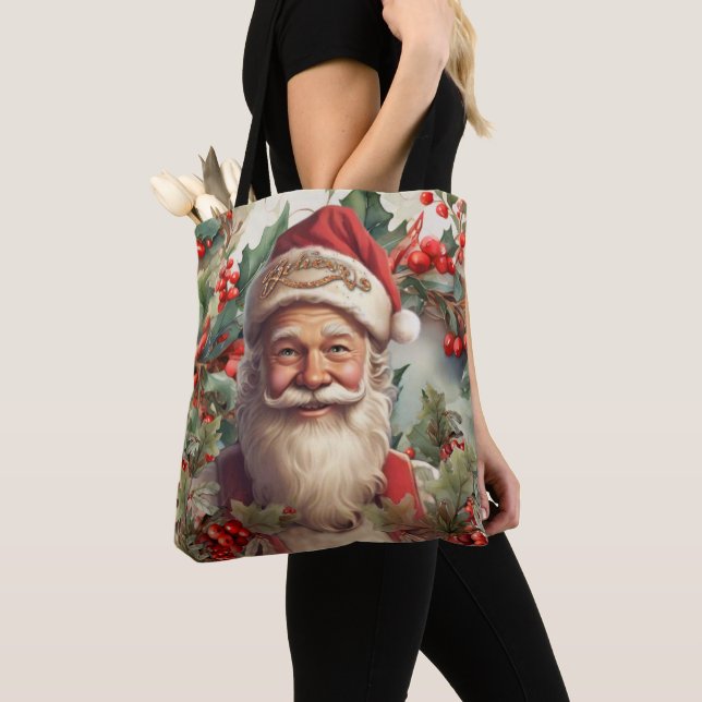 Tote Bag Noël du Père Noël Saint Nicolas (De près)