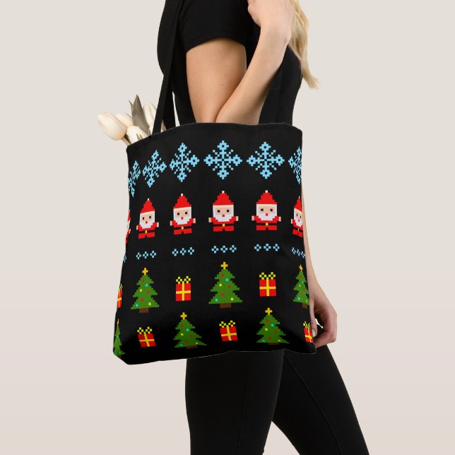 Tote Bag Noël en pixel art (De près)