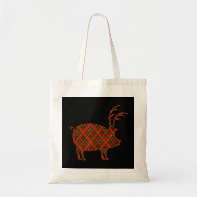 Tote Bag Noël en T-shirt Arkansas avec Razorback Reinde (Devant)