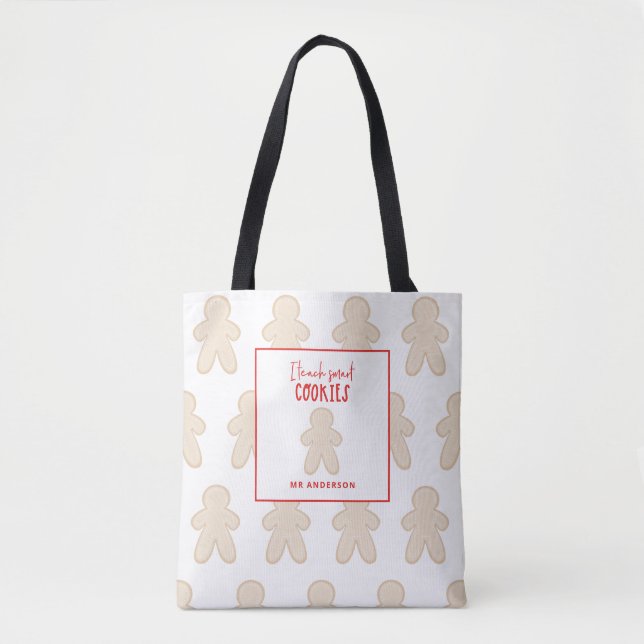 Tote Bag Noël enseignant pain d'épices biscuits intelligent (Devant)