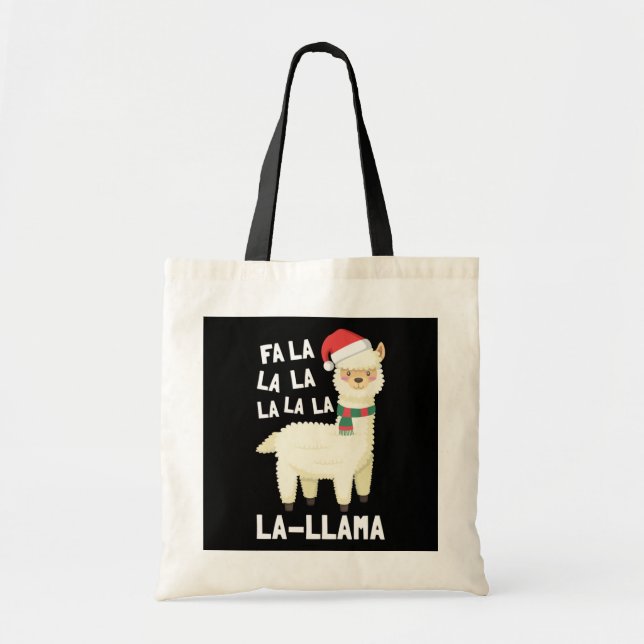 Tote Bag Noël Fa La Llama Essentiel (Devant)