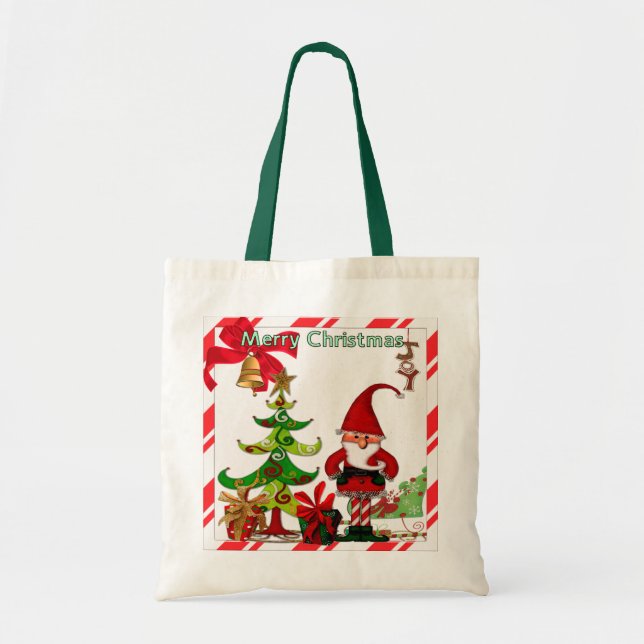Tote Bag Noël Folk Whimsey CADEAU (Devant)
