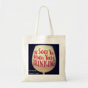 TOTE BAG NOËL FOURRE-TOUT IL VOUS VOIT QUAND VOUS BOVEZ