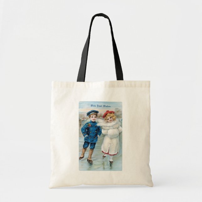 Tote Bag Noël, Garçon, Fille (Devant)