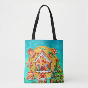 Tote Bag Noël Gingerbread Candy House et Nouvel An