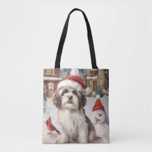Tote Bag Noël Joie de vivre Havanais en Paysage Hivernal