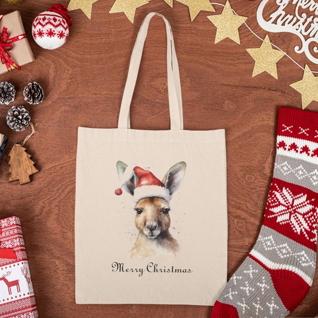 Tote Bag Noël Kangaroo, personnalisable (Créateur téléchargé)
