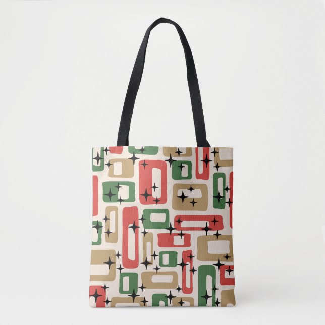 Tote Bag Noël Moderne du Milieu du Siècle Atomique (Devant)