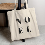 Tote Bag Noel | Noir moderne tendance Noël élégant<br><div class="desc">Simple,  élégant et audacieux "Noel" citation sac fourre-tout de vacances d'art en noir élégant dans le style moderne minimaliste typographique. L'accueil peut être facilement personnalisé pour un design de vacances unique et personnel qui se démarque de la foule!</div>