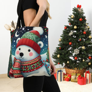 Tote Bag Noël Ours Polaire Capriceux