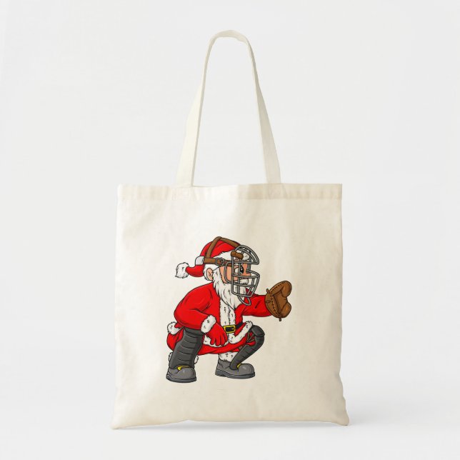 Tote Bag Noël Père Noël Capteur de baseball Garçons Filles (Devant)