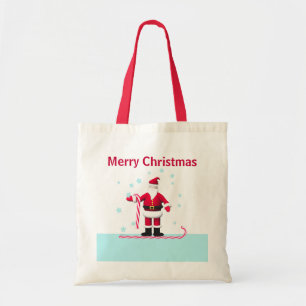 Tote Bag Noël Père Noël, Sucre de canne et étoiles
