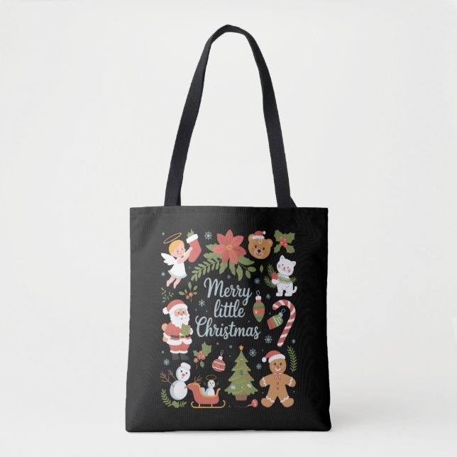 Tote Bag Noël peu joyeux vintage vacances rétro (Devant)