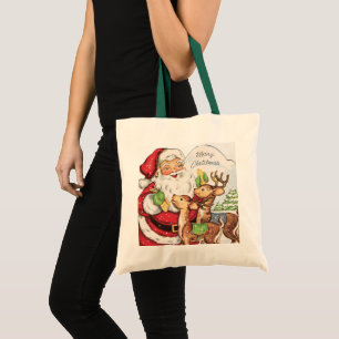 Tote Bag Noël rétro Noël Père Noël reiner Holiday