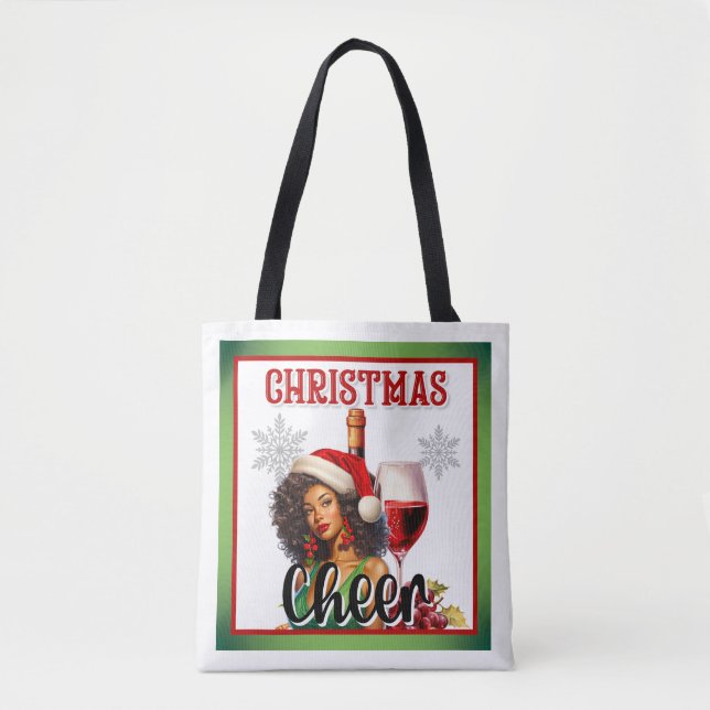 Tote Bag Noël Rétro Pin-Up de Joie (Devant)