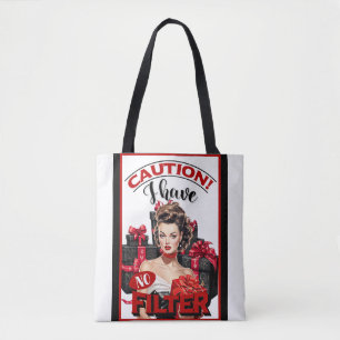 Tote Bag Noël Rétro Sans Filtre Pin-Up