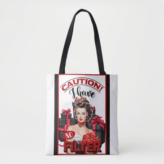 Tote Bag Noël Rétro Sans Filtre Pin-Up (Devant)