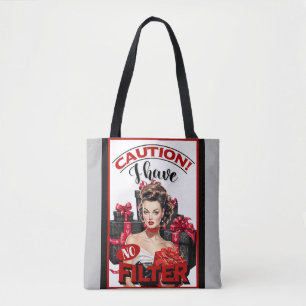 Tote Bag Noël Rétro Sans Filtre Pin-Up