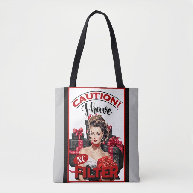 Tote Bag Noël Rétro Sans Filtre Pin-Up (Devant)