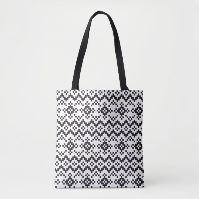 Tote Bag Noël Snowflakes Fair Isle Seamless Patternart (Devant)