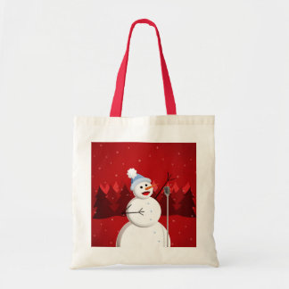 Tote Bag Noël Snowman, Chanteur Gentil Et Heureux
