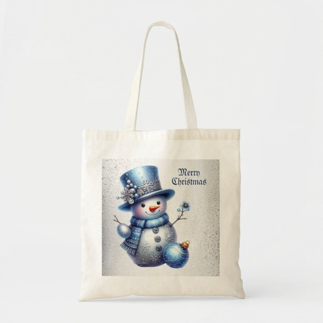 Tote Bag Noël Snowman Élégant Vacances d'hiver (Devant)