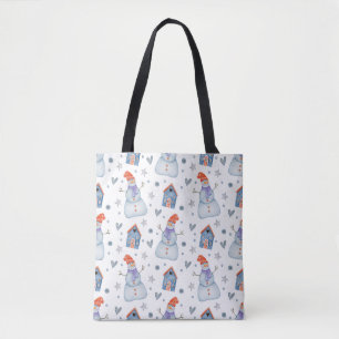 Tote Bag Noël Snowman vacances Motif sans mer