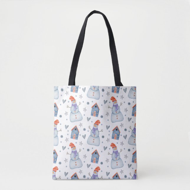 Tote Bag Noël Snowman vacances Motif sans mer (Devant)