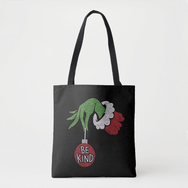 Tote Bag Noël Soyez Gentil Rhinestone Bling (Devant)