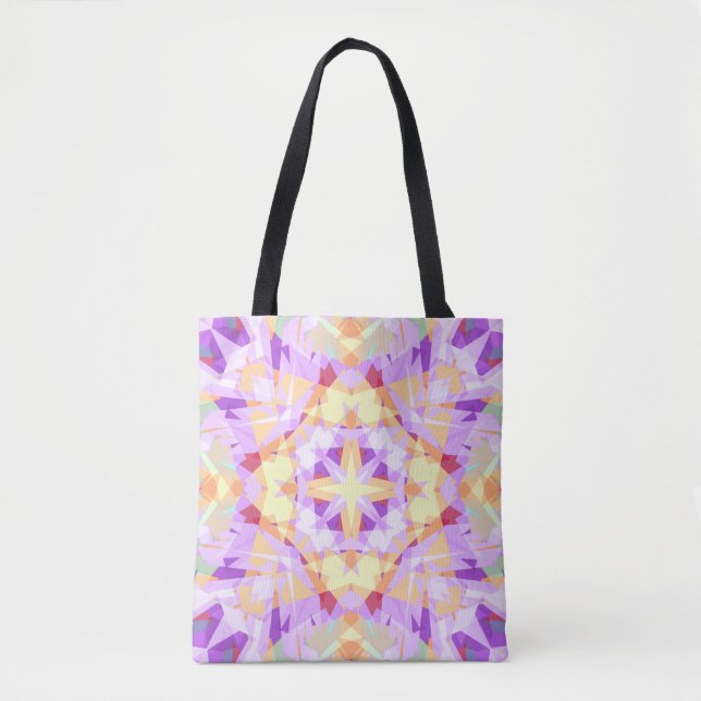 Tote Bag Noël Star Festive violet or jaune (Devant)