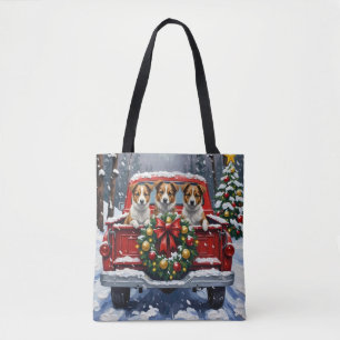 Tote Bag Noël Terrier Australien Camion Rouge Fêtes