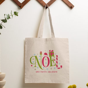 Tote Bag Noel typographie colorée et amusante réinventée