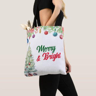 Tote Bag Noël vacances aquarelle