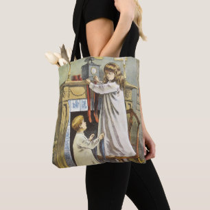 Tote Bag Noël victorien, Bas de Noël pour enfants