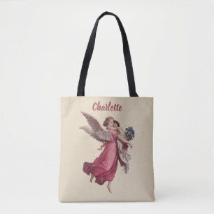 Tote Bag Noël vintage, ange gardien victorien