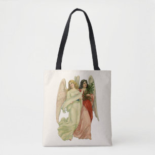 Tote Bag Noël vintage, Ange victorien antique découpé