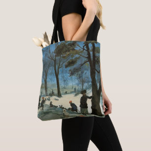 Tote Bag Noël vintage, Central Park en hiver Glackens