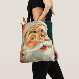 Tote Bag Noël vintage, joyeux Père Noël rétro des années 50