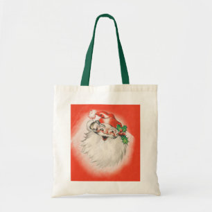 Tote Bag Noël vintage, joyeux Père Noël rétro des années 50