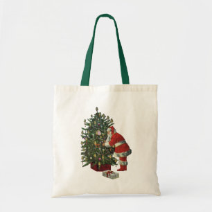 Tote Bag Noël vintage, Père Noël avec cadeaux