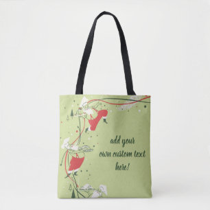 Tote Bag Noël vintage, Père Noël chef avec dîner