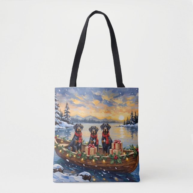 Tote Bag Noël Weimaraner Bateau Férié (Devant)