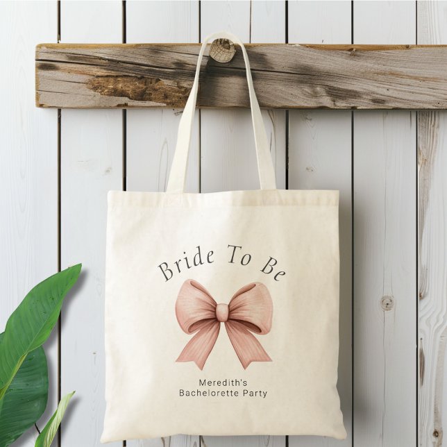Tote Bag Nœud Coquette Rose Fête de Mariage (Créateur téléchargé)