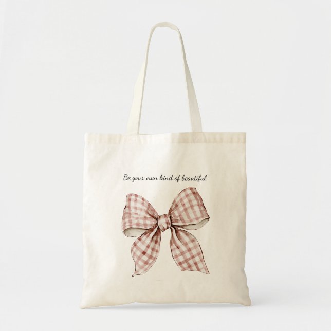 Tote Bag Nœud Crème Rouge (Devant)
