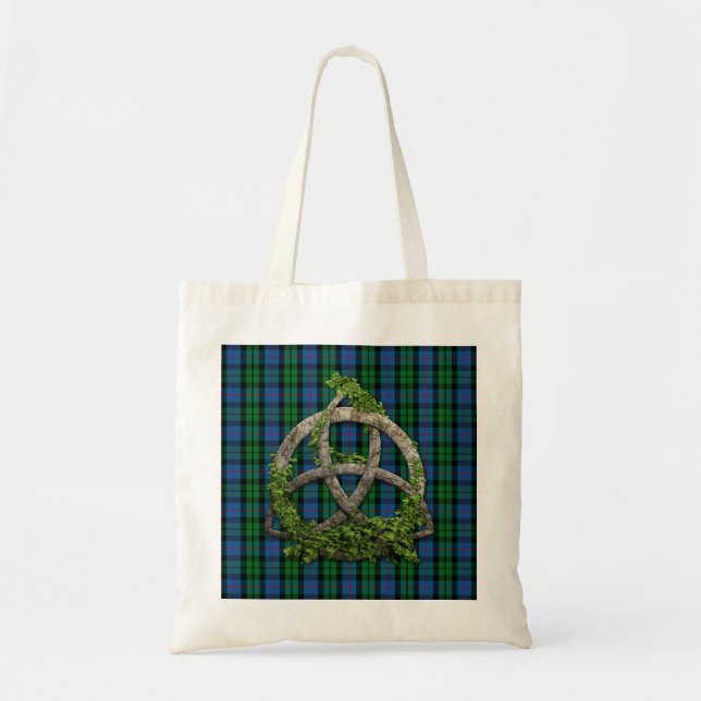 Tote Bag Noeud de trinité et tartan celtiques de Morrison (Devant)