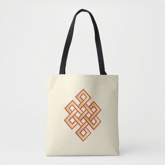 Tote Bag Nœud Éternel sur Ivoire (Devant)