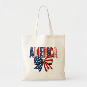 Tote Bag Nœud étoiles et bandes de la fête de l'indépendanc